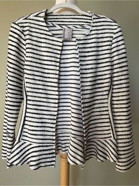 DOLAN Anthropologie Striped Peplum Jacket NWOT
